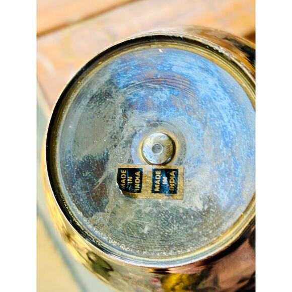 Hammered Brass-Style Vase – Rustic Boho Mini Vase - Picture 3 of 3